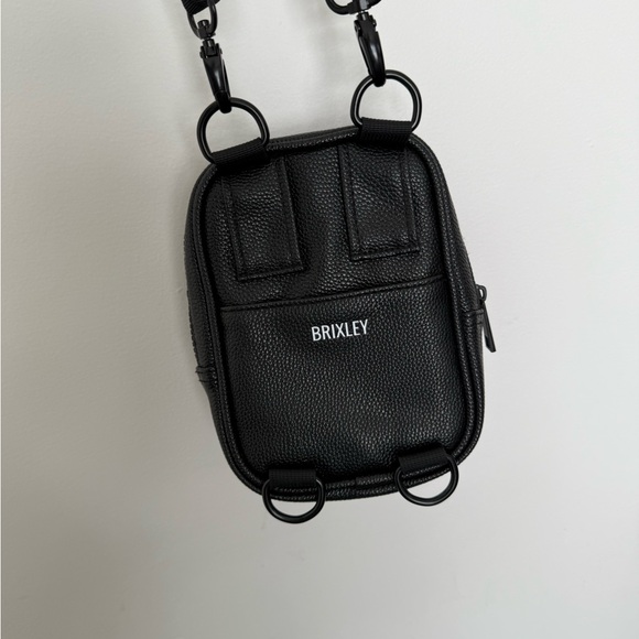 Black Crossbody Bag with Textured Leather Finish - Picture 2 of 3